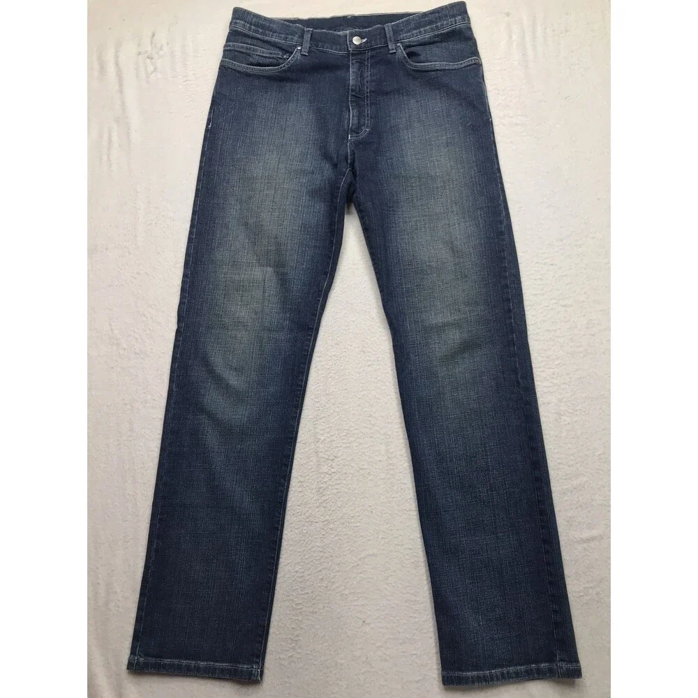 ZEGNA SPORT 315 Jean Men 34 (36x34) Straight Stretch Whisker Dark Wash